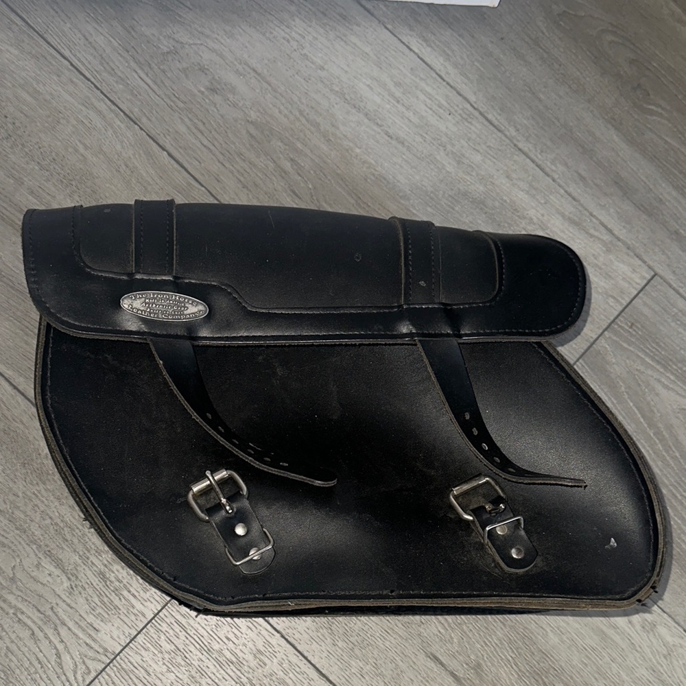 Iron horse leather company Black Leather motorcycle Bag